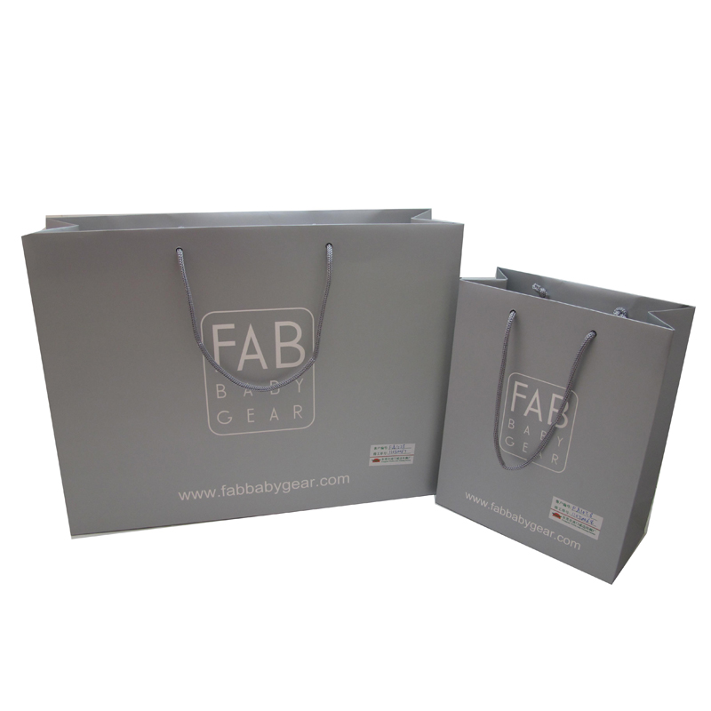 Grey High-Quality Wholesale Eco-friendly Shopping Custom Paper Bags with Handles