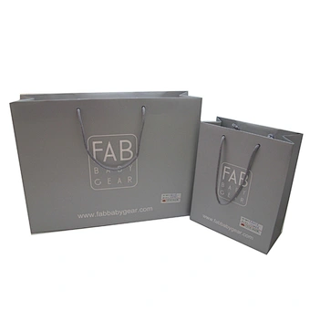 Grey High-Quality Wholesale Eco-friendly Shopping Custom Paper Bags with Handles