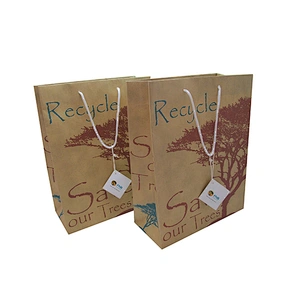Custom Logo Eco-Friendly Wholesale Brown Kraft Paper Bag with Twist Handle