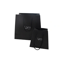 Black Wholesale Custom Eco-friendly Trapezoidal Gift Paper Bags with Handles