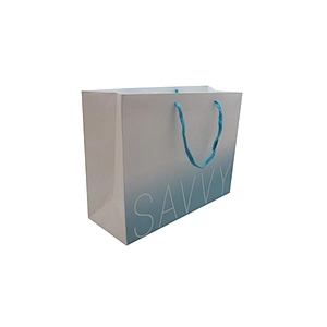 Blue White Gradient Wholesale Eco-Friendly Shopping Paper Bags with Handles