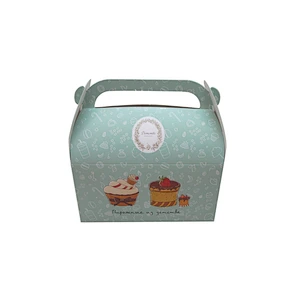 Custom cake box cupcake boxes logo printing with handle