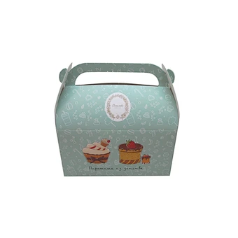 Custom cake box cupcake boxes logo printing with handle
