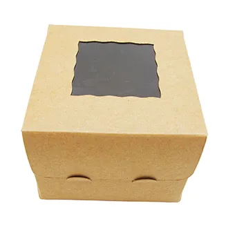 Factory Custom Food Box Cupcake Box Packaging Folding Cupcake Paper Boxes with Windows