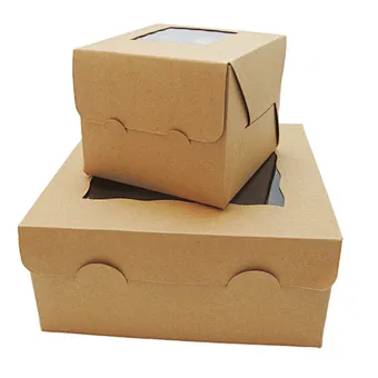 Factory Custom Food Box Cupcake Box Packaging Folding Cupcake Paper Boxes with Windows