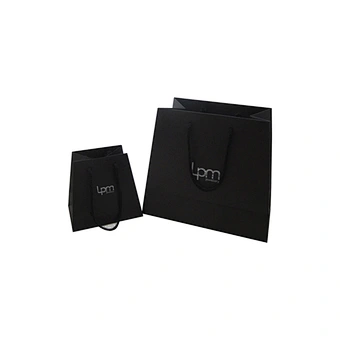 Black Wholesale Custom Eco-friendly Trapezoidal Gift Paper Bags with Handles