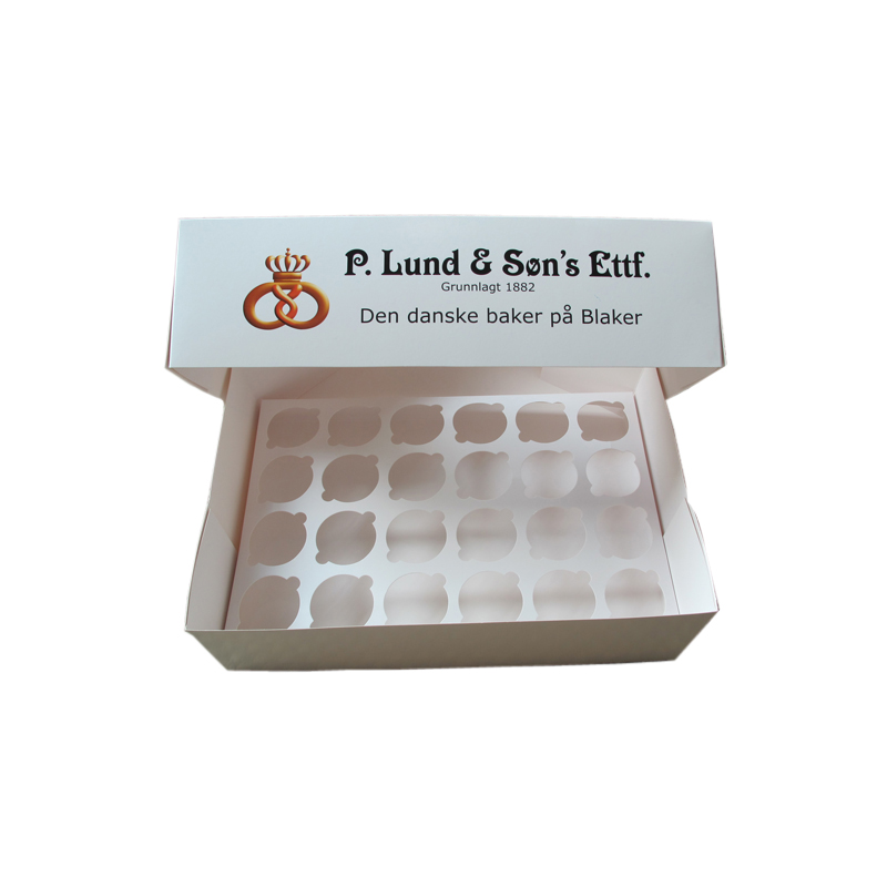 Custom 24 Cup Cake Box Bakery logo Printing Cupcake Packaging Boxes for bakery