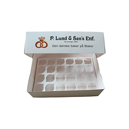 Custom 24 Cup Cake Box Bakery logo Printing Cupcake Packaging Boxes for bakery