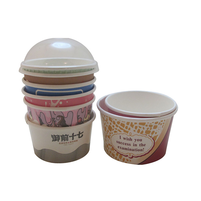 Disposable ice cream cup with PET/Paper lid