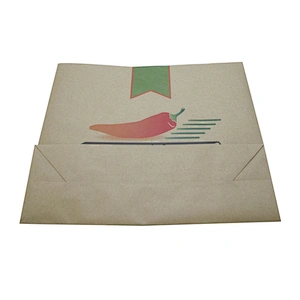 Custom Wholesale Food Packing Take out Paper Bag without Handle