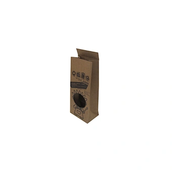 Brown Bakery Paper Bag without Handles with Window for Wholesale Custom