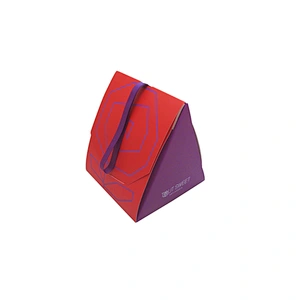 Wholesale Eco-friendly Custom Triangle Card Box with Ribbon