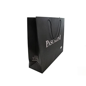 Custom Wholesale Reusable Black Paper Bags with Logo