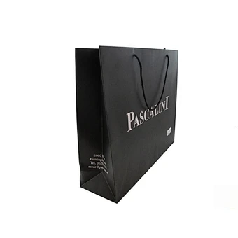 Custom Wholesale Reusable Black Paper Bags with Logo