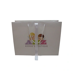 Eco-Friendly Wholesale Children Custom Printed Paper Bag with Handles and Ribbon