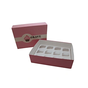 Custom Cupcake Boxes Mini Cake Drawer Box Printing Logo 6 hole Cupcake box