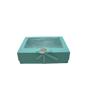 Luxury Cupcake Boxes Custom Cake Box Logo Printing cookie box with Insert Transparent Window and Ribbon