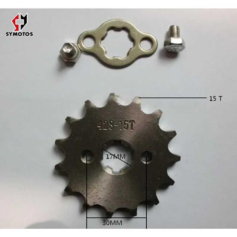 15t 15tooth 17MM FRONT ENGINES gear sprocket 428 CHAIN motorcycle MOTO pitbike PIT dirt ATV parts bike