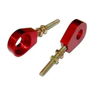Red 12mm Chain Adjuster Tensioner Alex Block For Pit Dirt Motor Bike