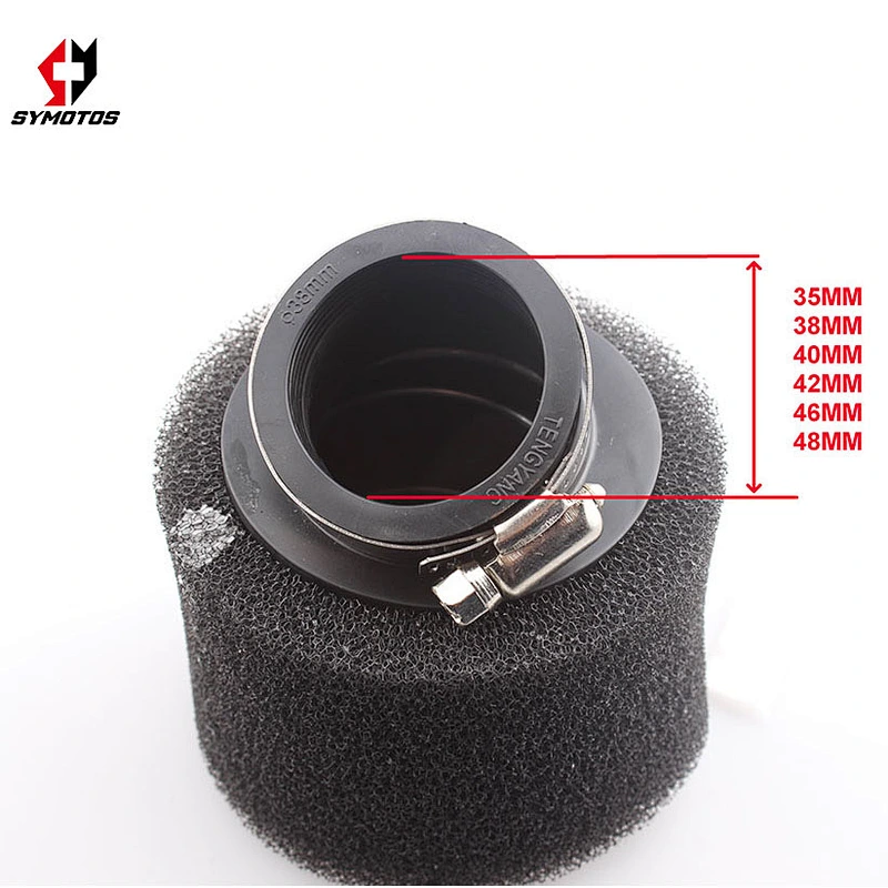 Foam Air filter 38mm black 45 degree