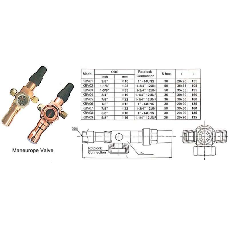 Maneurope compressor parts Steel Rotalock Valves