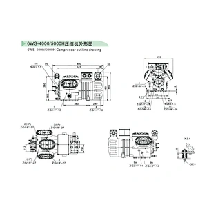 condensing refrigerator semi hermetic compressor parts  compressor D6DT4-300x-AWM / DWM