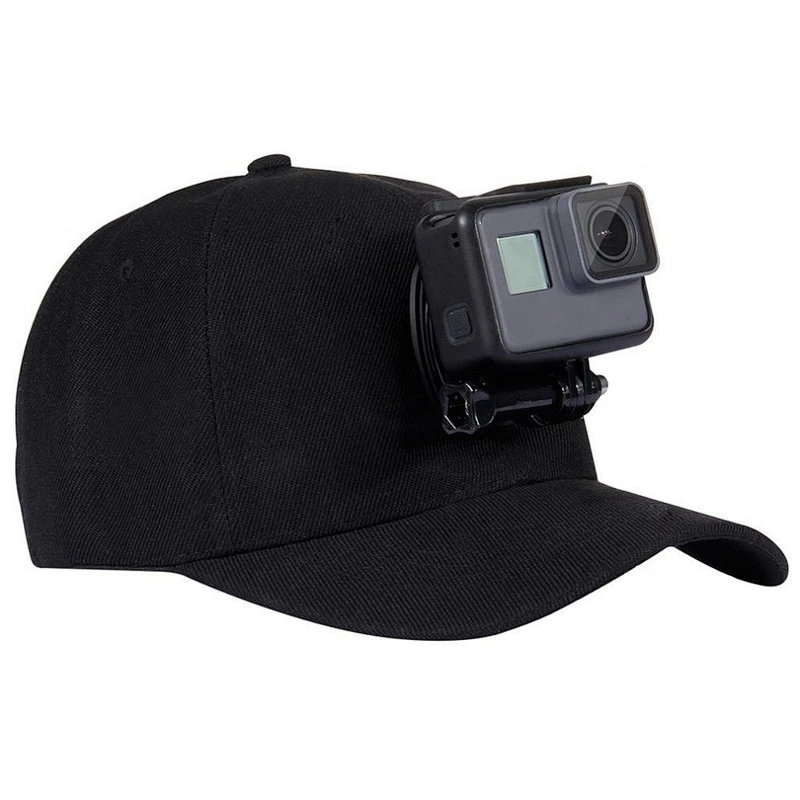 Kaliou Sports Camera Hat For Go pro Accessories Adjustable Cap With Screws And J Stent Base For Go Pro 7 6 5 4 3 2 1