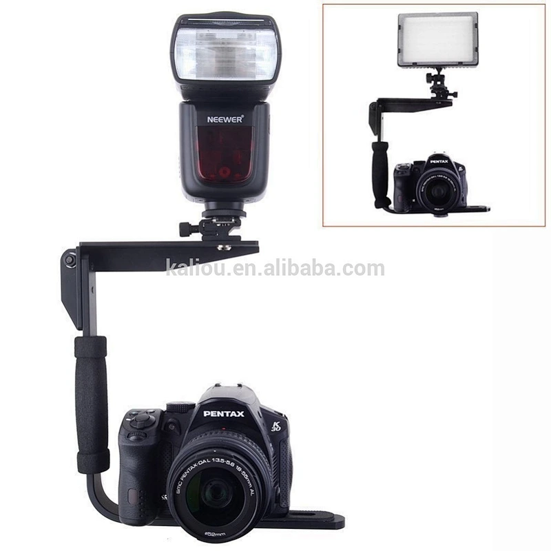 Photography SDLR Camera Right-angled U-bracket Flash 180 degree adjustable C-frame 635 Flash bracket with 1/4 thread Connector
