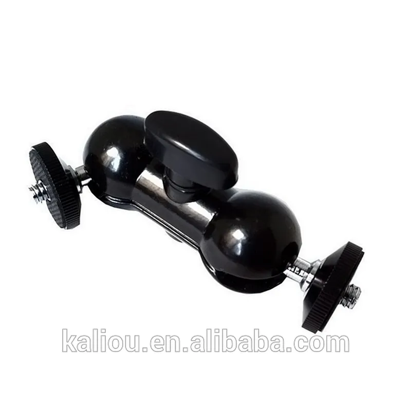 Magic Arm Adapter Double Ball head With 1/4 Hot Shoe Mount for Camera