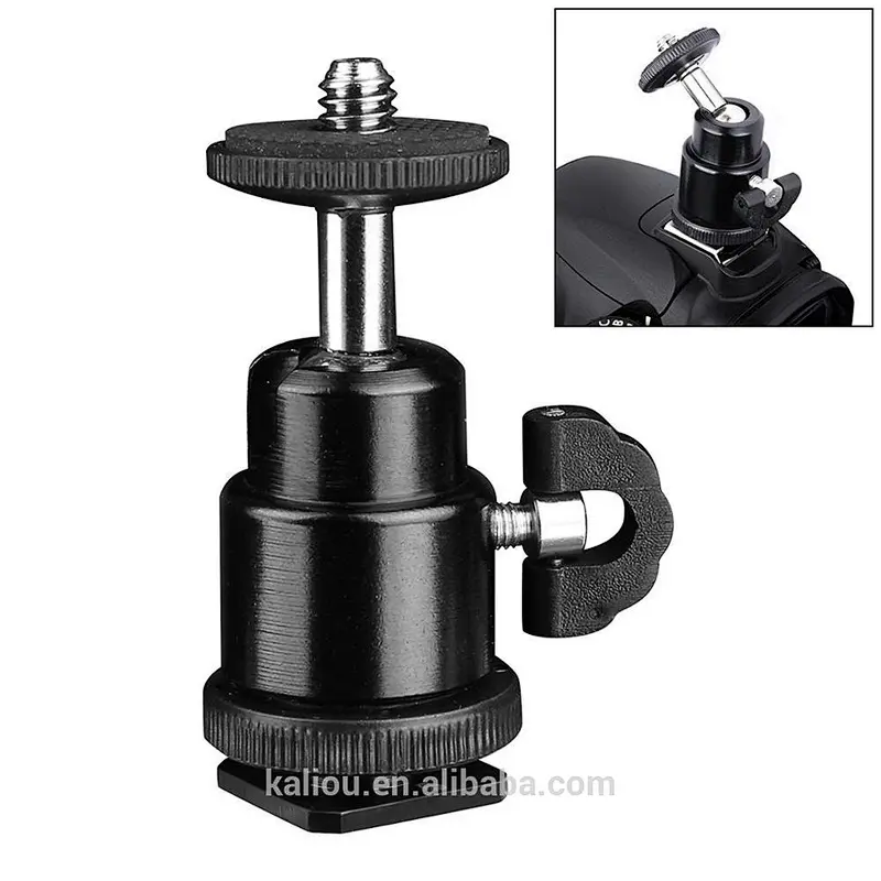 Universal 360 Degree Swivel Rotating Hot shoe Mini Tripod Ball head Mount Adapter 1/4