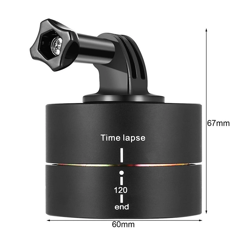 360 Degrees Panning Rotating Time Lapse Stabilizer Tripod Adapter for Gopros DSLR Sports Cameras Mobile phone 60/120 Minutes