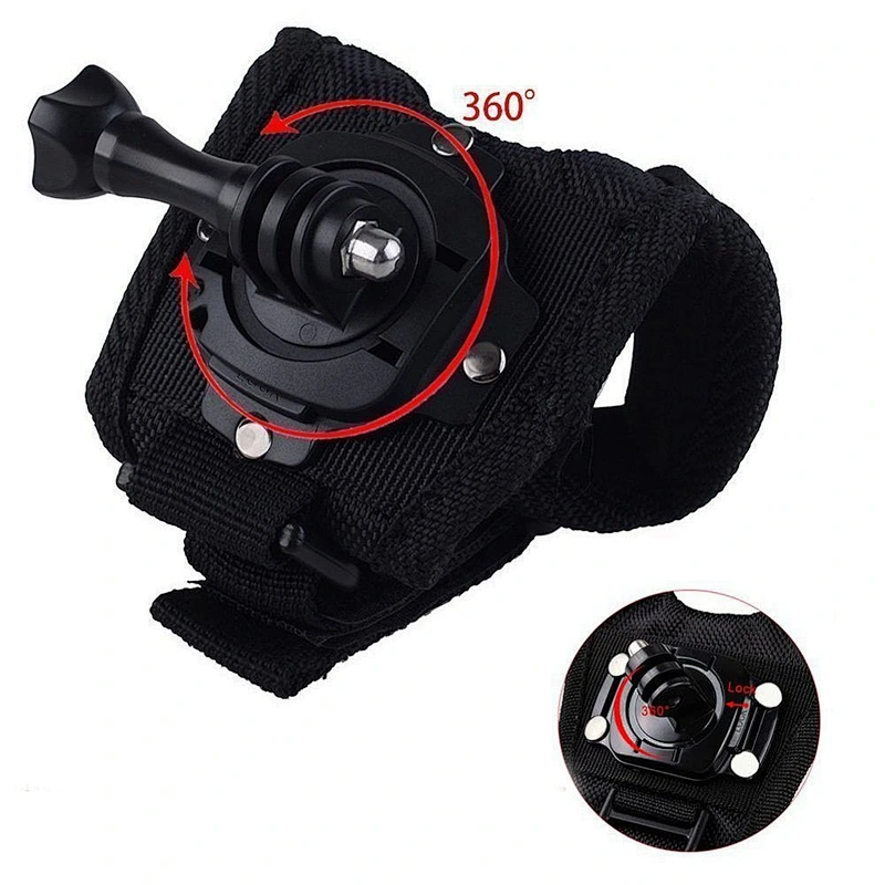 Kaliou 360 Degree Rotation Wrist Belt Holder Hand Palm Strap Mount Accessories for Go Pro Hero4 / 3+ / 3 / 2
