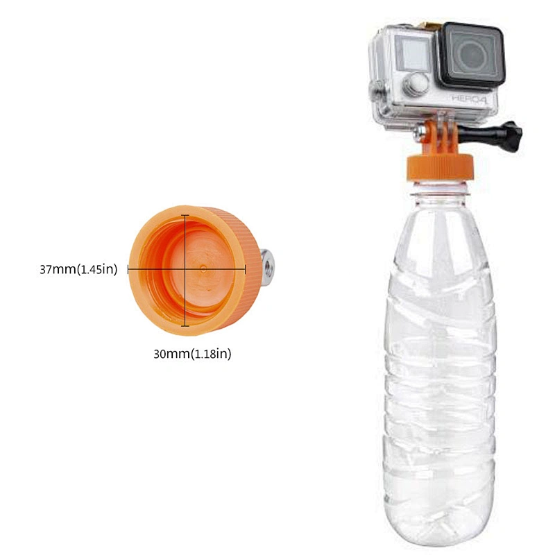 Kaliou 37mm Diameter Water Bottle Cap Connector Bottle Mount Adapter with Thumb Screw for Gopros 7 6 5 4 3 2 1