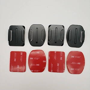 Kaliou Go pro Accessories Helmet Mount 2pcs Flat Mounts 2pcs Curved Mounts Adhesive Pad for Gopros 7 6 5 4 3 2 1 Helmet