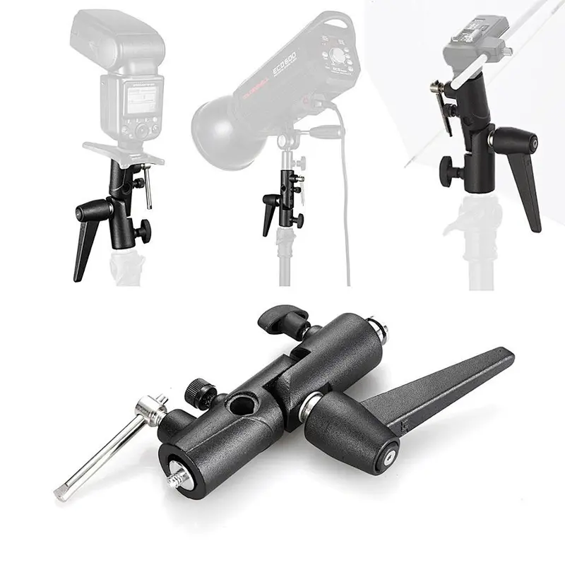 Whole-metal Light studio Flash Holder Bracket/H-Type Mountable Umbrella/Flash Light Stand adapter