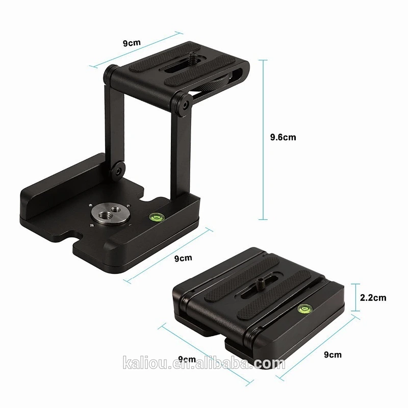 2017 New Arrival Factory Universal Tripod Head Stand Z Type Folding Go pro Mount Quick Release Plate