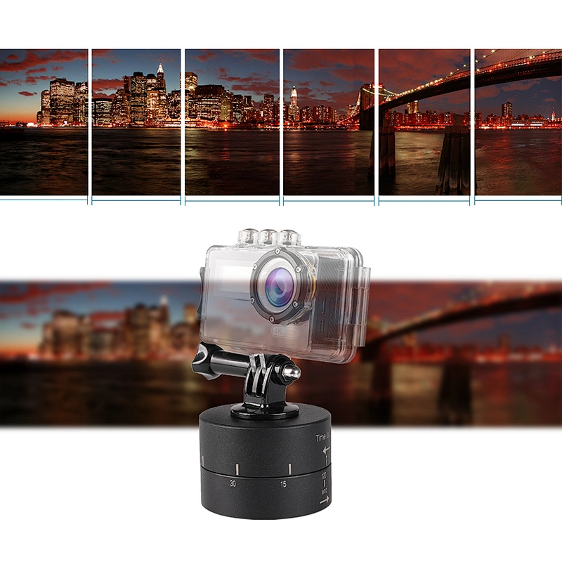 Kaliou 360 Degree Rotating 120min Time Lapse Automatic Timer Tripod Head Photography Delay Tilt Head for GoPros 7 6 5 4 3 2 1