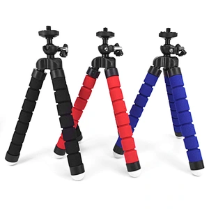 Flexible Sponge Octopus Tripod For iPhone Bluetooth Remote Shutter Mini Bracket Table Desk stand Phone Holder  red/blue/black
