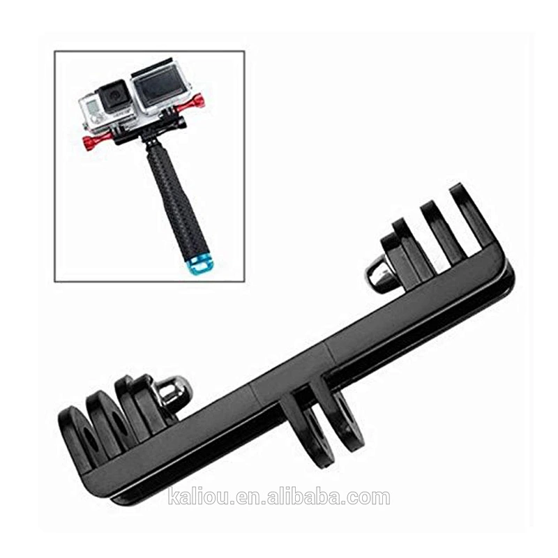 Factory direct sale Go pro cameras and LED Light Tripod Double Bracket Bridge Connector mount Adapter for Go Pro 5/4S/4/3+/3/2/1