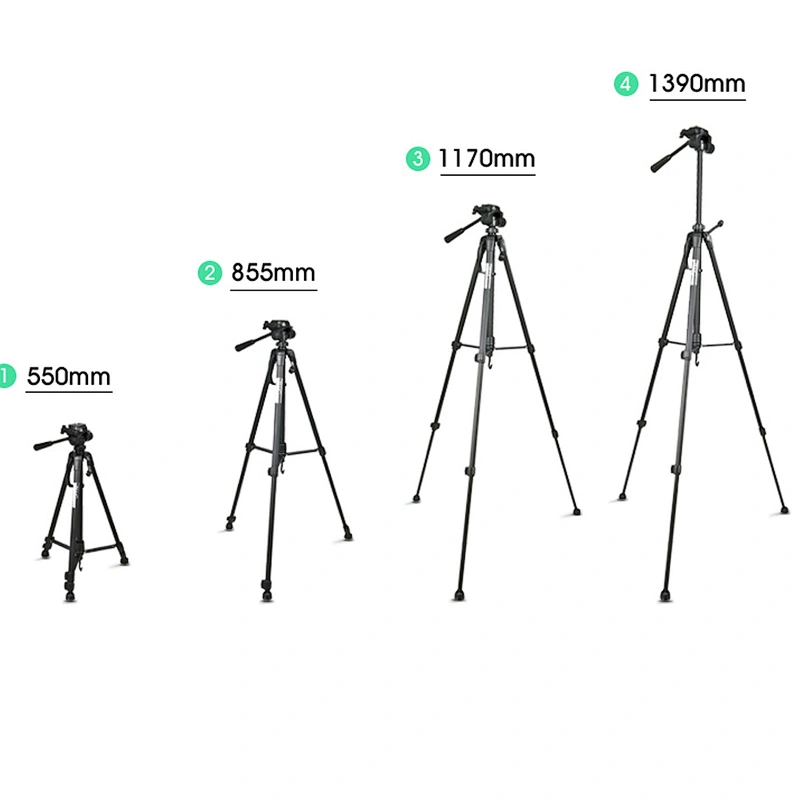 Kaliou 1400mm Professional Black Aluminium Tripod 3520 Tripod Stand for Digital Camera DSLR Smart Phone Mobile Phone