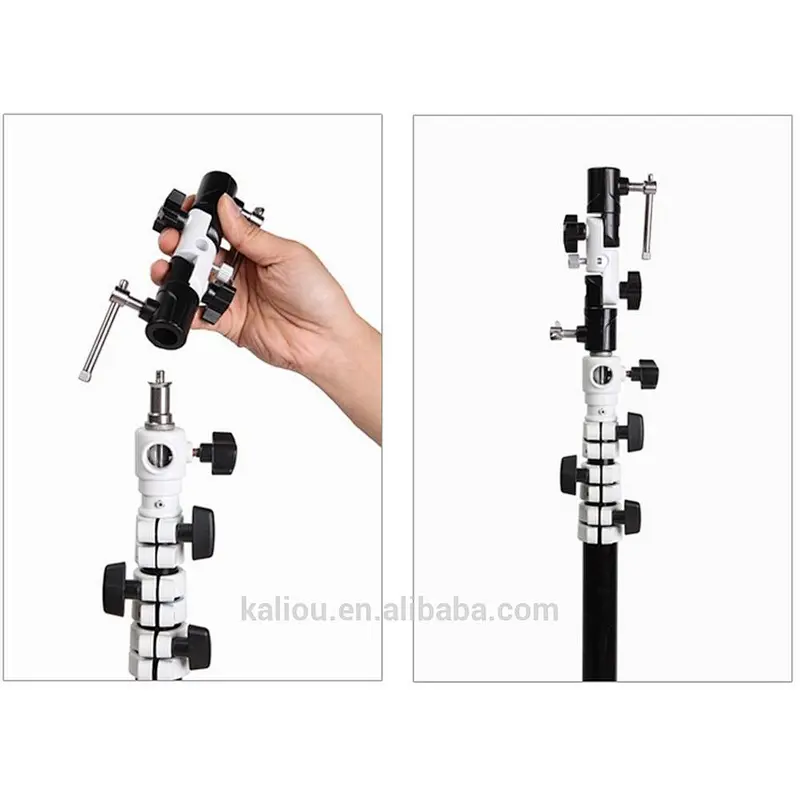 Kaliou Adjustable 3-section U-shape Swivel Flash Bracket for Camera Umbrella Holder/Trigger/Light Stand Adapter