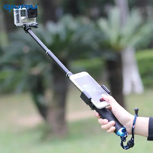 Kaliou Retractable metal lock system rotating mobile phone selfie stick monopod lock clip