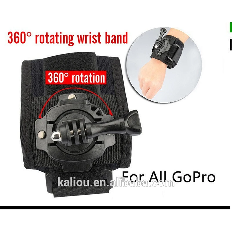 Factory direct sale Holder Wrist Strap Band Hand Strap with 360 Degree Rotating Mount for Go Pro Hero4 / 3+ / 3 / 2/1