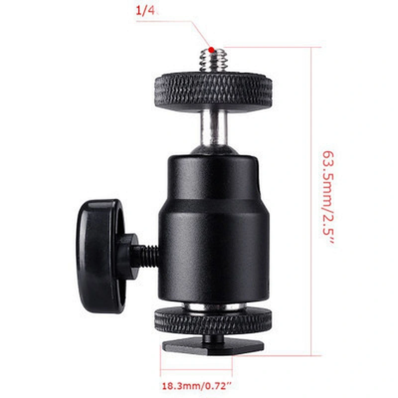 KalioCamera Accessories Ball head mount Universal 360 Degree Swivel Rotating Aluminium Mini Tripod Mount Adapter Head