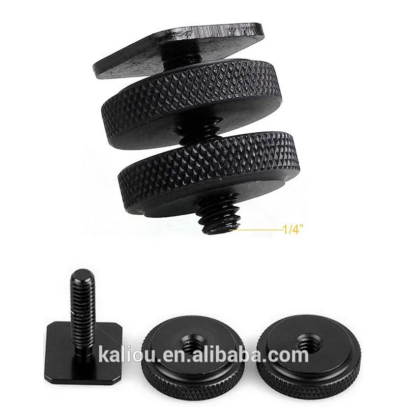 1/4 Double Screw Flash Hot Shoe Adapter Double Screw mount for Go pro, Camera flash mount 1/4