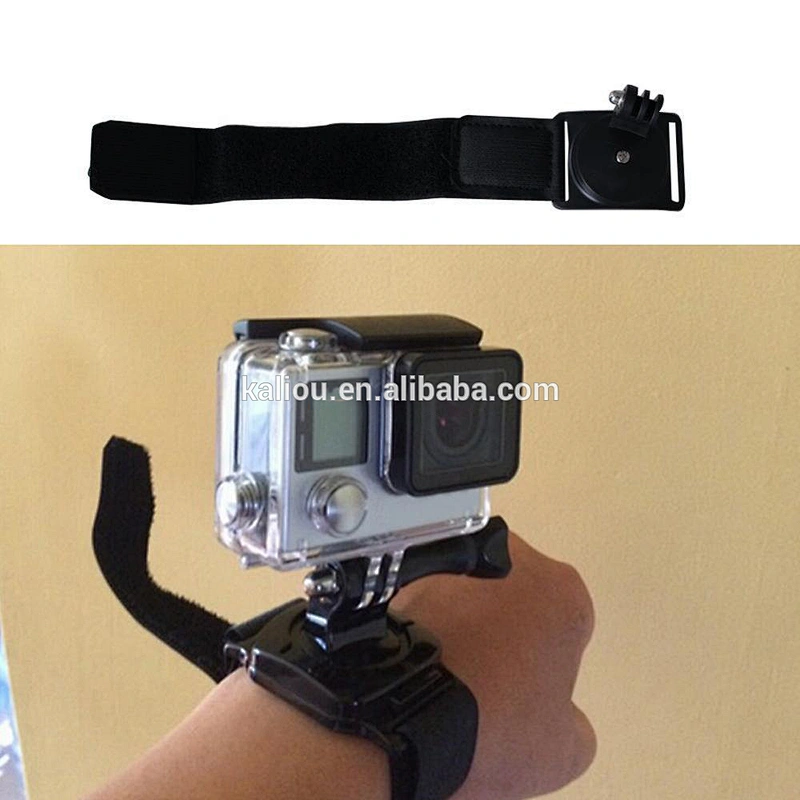 Kaliou 360 Degree Rotation Palm Mount Glove Style Adjustable Wrist Band Mount Strap for GoPro5 4 3+ 3