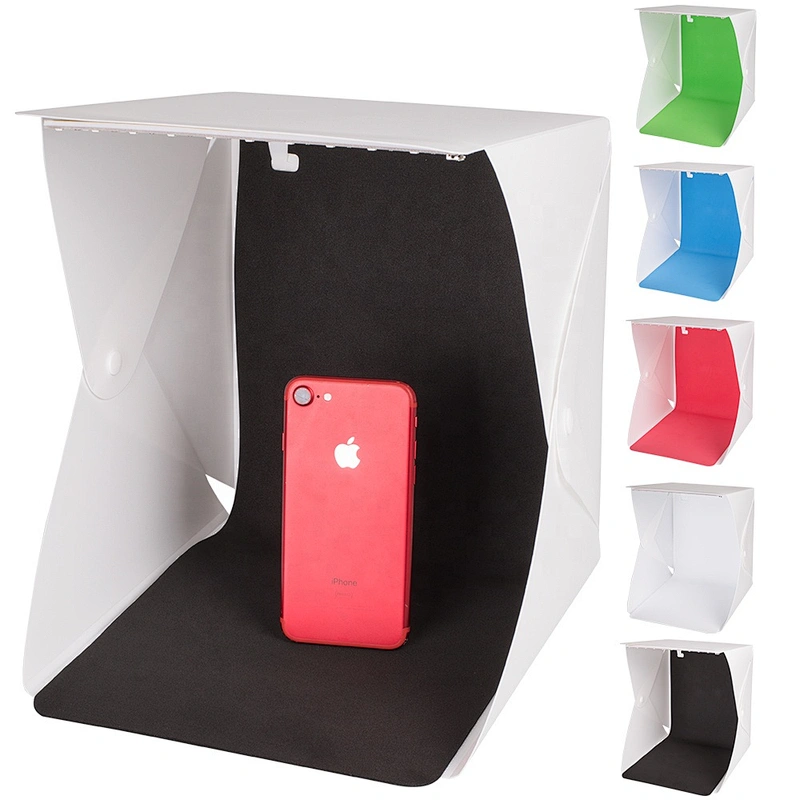 Photography Foldable Mini 20cm Button Type Photo Light Studio Box with 5 Colors Background Tent