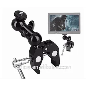 Magic Arm Adapter Double Ball head With 1/4 Hot Shoe Mount for Camera