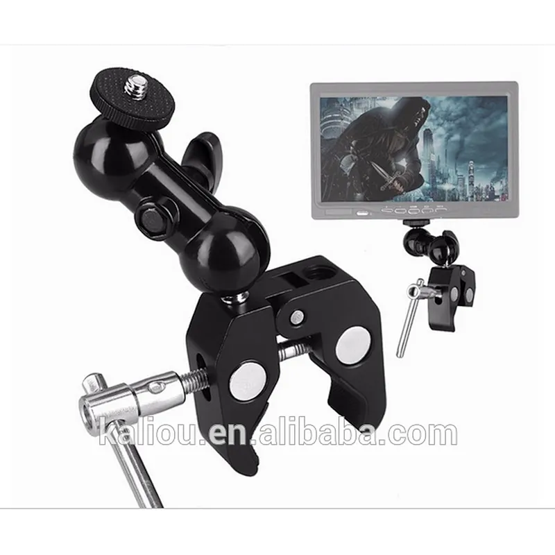 Magic Arm Adapter Double Ball head With 1/4 Hot Shoe Mount for Camera
