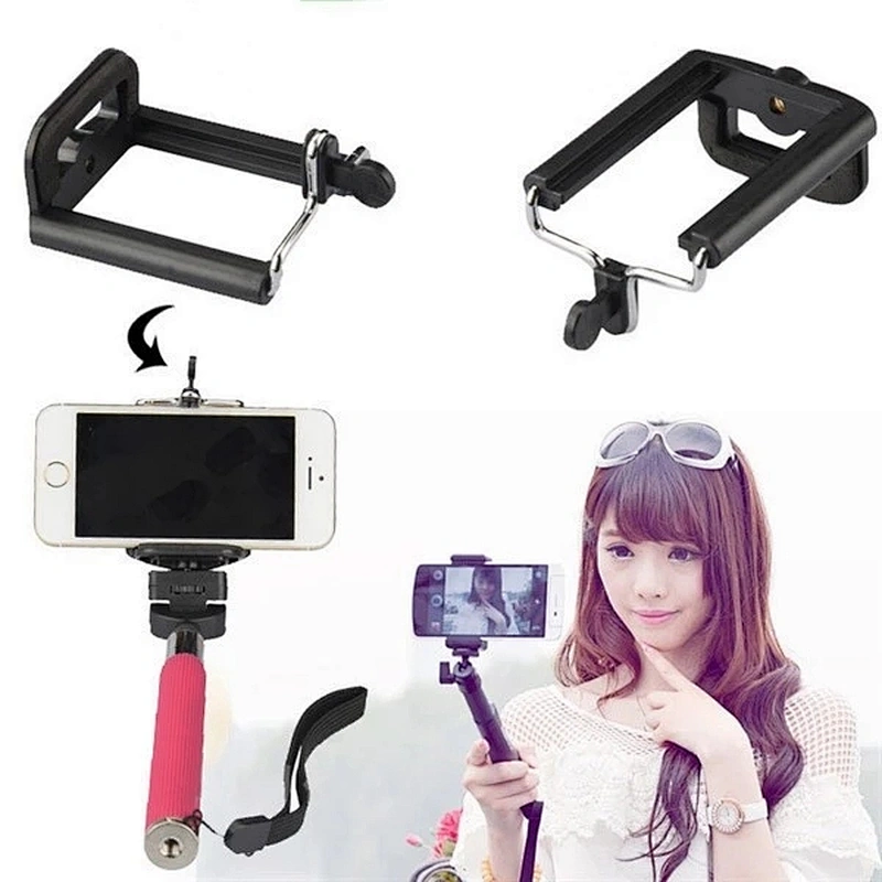 Kaliou Mobile Phone Clip Holder Mount Bracket Adapter for Smartphone Camera Cell Phone Tripod Stand Mount Adapter Monopod